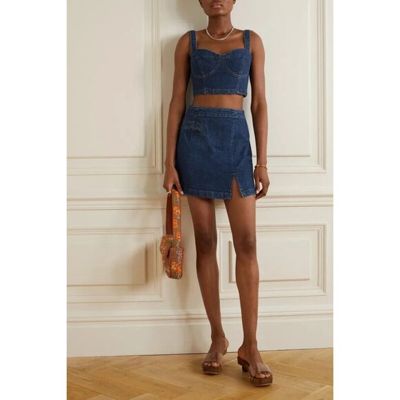Reformation Dresses & Skirts - Reformation Womens Salinas‎ Blue Freda High Rise Denim Mini Skirt Size 26 Spring